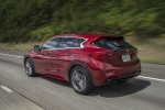 2019 Infiniti QX30S in Magnetic Red - Driving Rear Left Three-quarter View